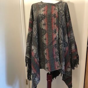 Urban Outfitters fringe poncho